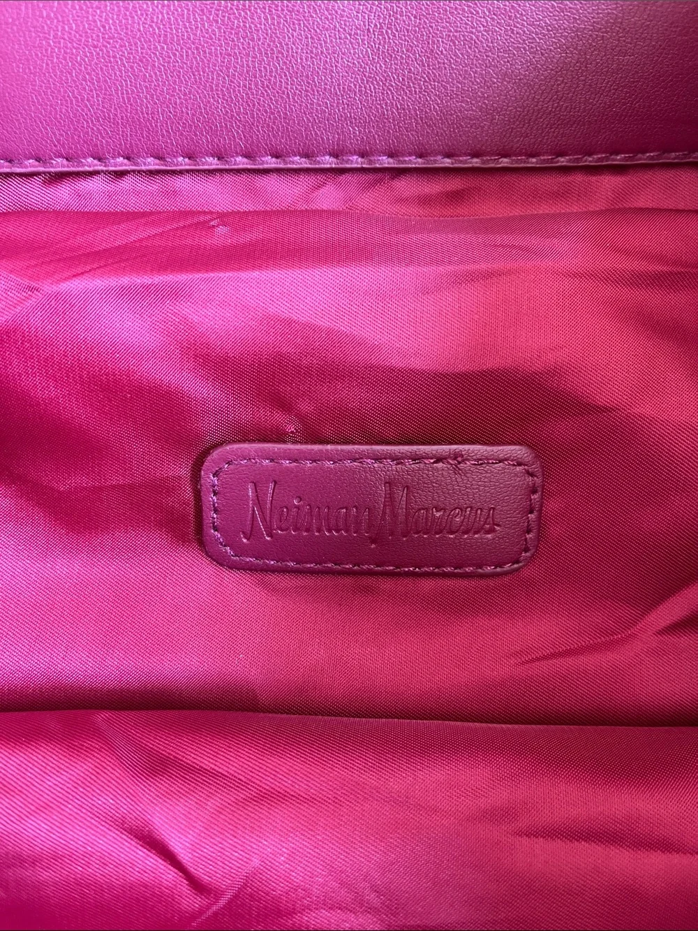 Neiman Marcus Wine Faux-Leather Tote Bag